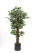 YAPAY ÇİÇEKÇİNİZ Gri Saksıda 100 Cm Yeşil Beyaz Yapay Benjamin Ağacı thumbnail 1