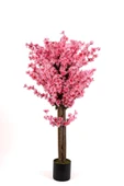 YAPAY ÇİÇEKÇİNİZ 120 Cm Pembe Bahardalı Ağacı thumbnail 6