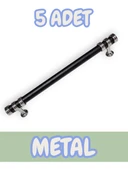 Nesli Alüminyum Metal Lüks Modern Mobilya Çekmece Mutfak Dolabı Kulpu Siyah-Krom 128mm (5 Adet) - 1