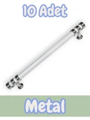 Nesli Alüminyum Metal Lüks Modern Mobilya Çekmece Mutfak Dolabı Kulpu Beyaz-Krom 128mm (10 Adet) - 1