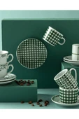 English Home Leno Porselen 4 Parça 2 Kişilik Kahve Fincan Takımı 80 Ml Yeşil - 3