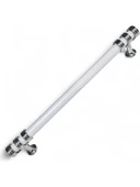 Nesli Alüminyum Metal Lüks Modern Mobilya Çekmece Mutfak Dolabı Kulpu Beyaz-Krom 128mm - 1