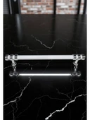 Nesli Alüminyum Metal Lüks Modern Mobilya Çekmece Mutfak Dolabı Kulpu Beyaz-Krom 128mm - 3