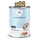 Chefs Choice Kuzu Etli  Tahılsız Yavru Köpek Yaş Maması 400 Gr X 12 Adet - 1