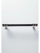 Nesli Alüminyum Metal Lüks Modern Mobilya Çekmece Mutfak Dolabı Kulpu Siyah-Krom 128mm - 4