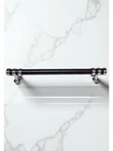Nesli Alüminyum Metal Lüks Modern Mobilya Çekmece Mutfak Dolabı Kulpu Siyah-Krom 128mm - 2