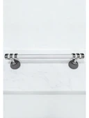 Nesli Alüminyum Metal Lüks Modern Mobilya Çekmece Mutfak Dolabı Kulpu Beyaz-Krom 128mm - 4