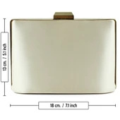 Erkan Saçmacı Ten Saten Taşlı Altın Metal Saplı Zincir Askılı Abiye Çanta - 5