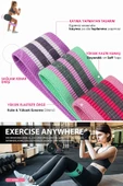 3lü Squat Bant Pilates Fitness Spor Kalça Egzersiz Direnç Bandı Lastiği (HAFİF ORTA SERT) - 5