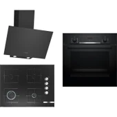 Siyah 3 Lü Ankastre Set 270 ( HBF514BB1T - POP7C6O12O - DWK64PJ60T ) - 1