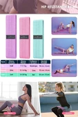 3lü Squat Bant Pilates Fitness Spor Kalça Egzersiz Direnç Bandı Lastiği (HAFİF ORTA SERT) - 4