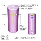 Ultimate Ears BOOM 4 Taşınabilir Su Geçirmez Bluetooth Hoparlör, 360 Derece, 15 Saatlik Pil Ömürlü - Mor - 6