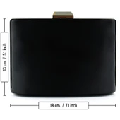 Erkan Saçmacı Siyah Saten Taşlı Gümüş Metal Saplı Zincir Askılı Abiye Çanta - 5