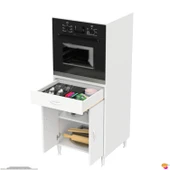 Modilayn BELEK Ankastre Dolap (60x152.3x56 cm): 1 çekmece, 2 kapak, 2 göz raflı kullanışlı tasarım - 5