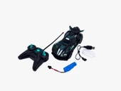 Rc Spray Uzaktan Kumandalı Şarjlı Duman Atan Oyuncak Araba 18 Cm Siyah Led Işıklı - 8