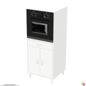 Modilayn BELEK Ankastre Dolap (60x152.3x56 cm): 1 çekmece, 2 kapak, 2 göz raflı kullanışlı tasarım - 6