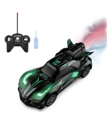 Rc Spray Uzaktan Kumandalı Şarjlı Duman Atan Oyuncak Araba 18 Cm Siyah Led Işıklı - 1