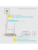 TP-Link TD-W9960  WiFi 4 VDSL/ADSL Modem Router  2 Harici Anten  300 Mbps  4 Ethernet Portu  Kolay Kurulum  Dual Band Desteği - 5