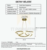 TT307-40-SR TT Aydınlatma Helezon Modeli Sarı Kaplama Led Avize thumbnail 4