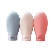 Mucit Home  Iskandinav Tarz 3'lü Doldurulabilir Çantalı Seyahat Tipi Şişe Seti | Boş Krem Şişesi 60ml - 1