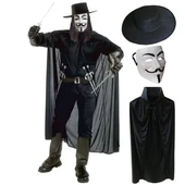 V For Vendetta Maskesi Şapka Pelerin Seti - 1