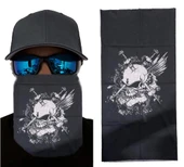 Siyah Beyaz Kafatası Baskılı Buff Bandana 25x48 cm - 1