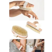 Mucit Home Doğal At Kılı Banyo Sırt Kesesi Uzun Sökülebilir Saplı Yumuşak Fırçalı Doğal Kese Ahşap Saplı - 1