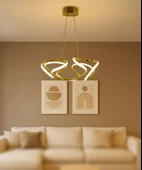 TT307-40-SR TT Aydınlatma Helezon Modeli Sarı Kaplama Led Avize thumbnail 2