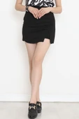 Yırtmaçlı Şort Etek Siyah - 2
