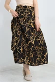 Desenli Viskon Etek Siyahsarı - 2