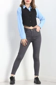 Dar Paça Kot Pantolon Füme - 8