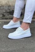 WG508 Beyaz Cilt Ortopedik Taban Erkek Casual Ayakkabı - 1