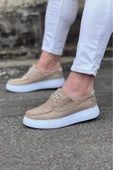 WG508 Bej Süet Ortopedik Taban Erkek Casual Ayakkabı - 1