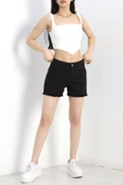 Püsküllü Kot Şort Siyah thumbnail 5