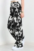 Desenli Bürümcük Bol Pantolon Siyah - 5