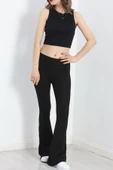 Tek Şeritli İspanyol Paça Tayt Siyah - 5