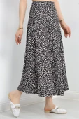 Desenli Midi Etek Siyahçiçek - 3