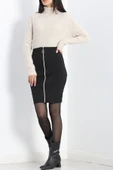 Fermuarlı Kalem Etek Siyah - 6