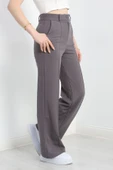 Zra Krep Çımalı Palazzo Pantolon Açıkgri - 5