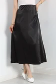 Uzun Saten Etek Siyah - 3