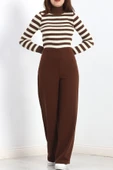 Pensli Geniş Kesim Pantolon Kahve - 6