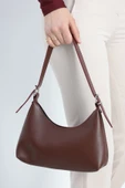 Oval Baget Çanta Bordo - 4