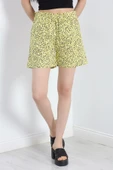 Desenli Dokuma Şort Sarı - 1