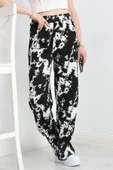 Desenli Bürümcük Bol Pantolon Siyah - 3