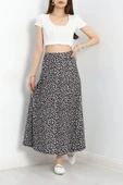 Desenli Midi Etek Siyahçiçek - 4