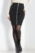 Fermuarlı Kalem Etek Siyah - 1