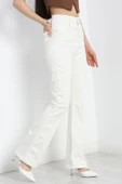 Power Likra İspanyol Kot Pantolon Beyaz thumbnail 3