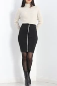Fermuarlı Kalem Etek Siyah - 2