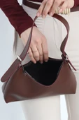 Oval Baget Çanta Bordo - 6