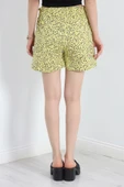 Desenli Dokuma Şort Sarı - 7